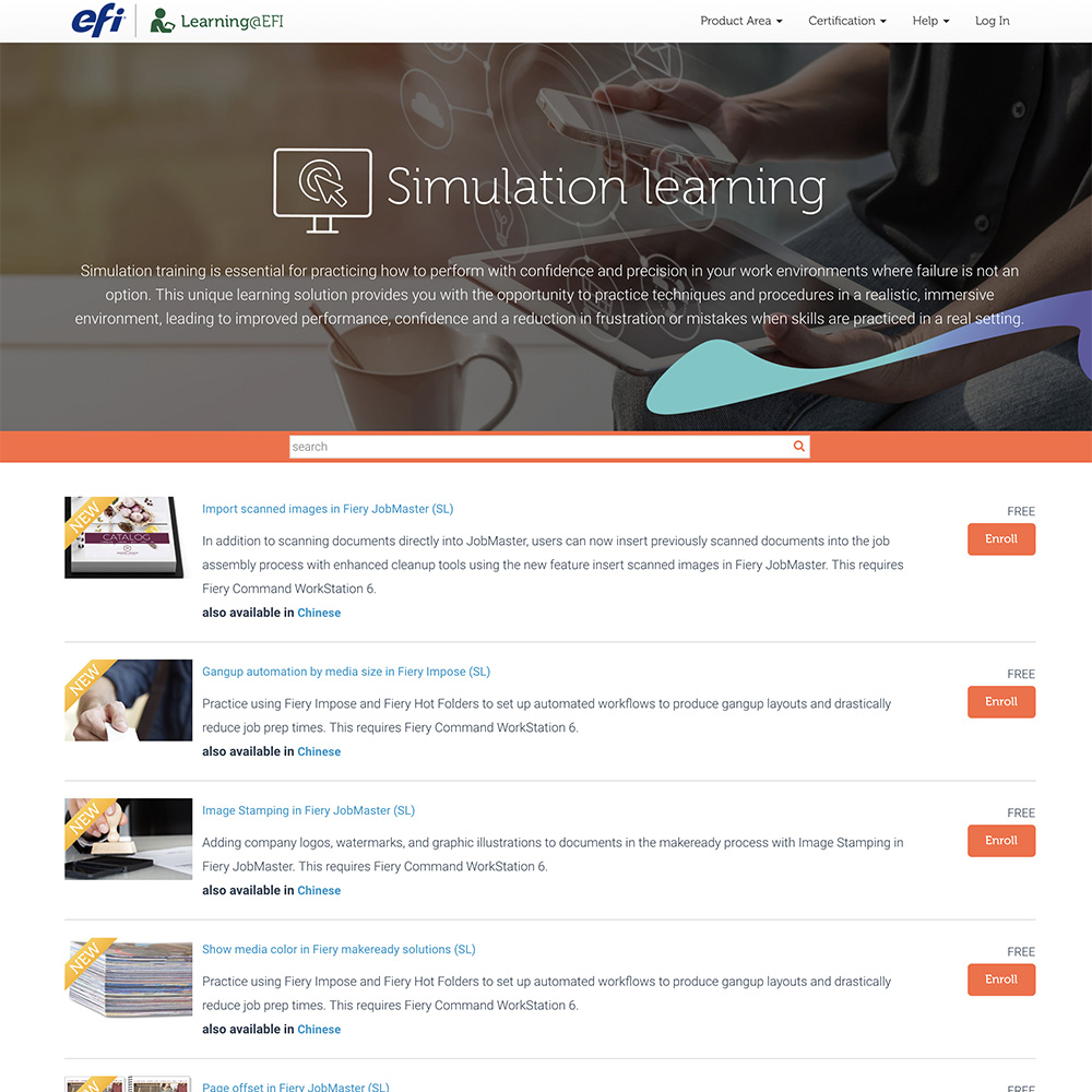Simulation learning page